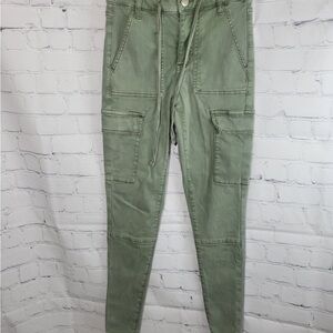 American Eagle Outfitters- Green Cargo High-Rise Jeggings - Super Stretch Jeans